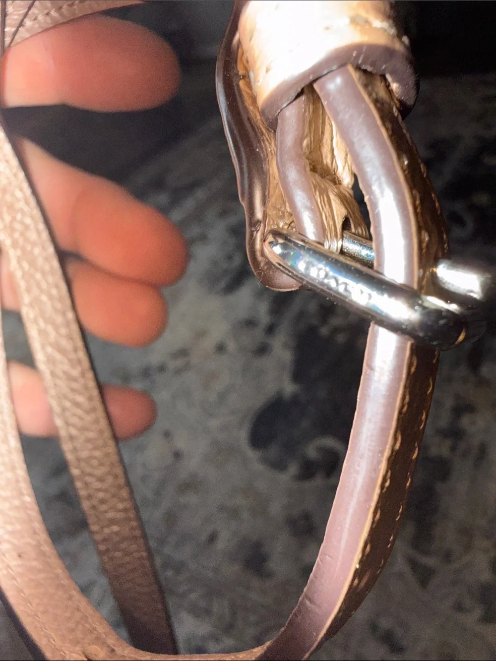 Coach  Leather Bracelet with Silver-Tone Accent